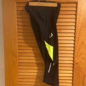 Pearl Izumi Black and Neon Yellow Cycling Capri Leggings Medium NWOT